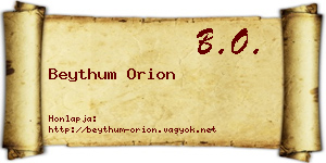 Beythum Orion névjegykártya